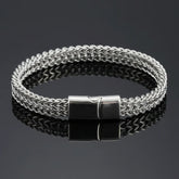 8mm Silver Foxtail Chain Bracelet for Men