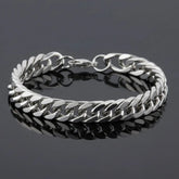 9mm Silver Stainless Steel Chain Bracelet For Men
