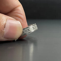 Slver Titanium Roman Ring